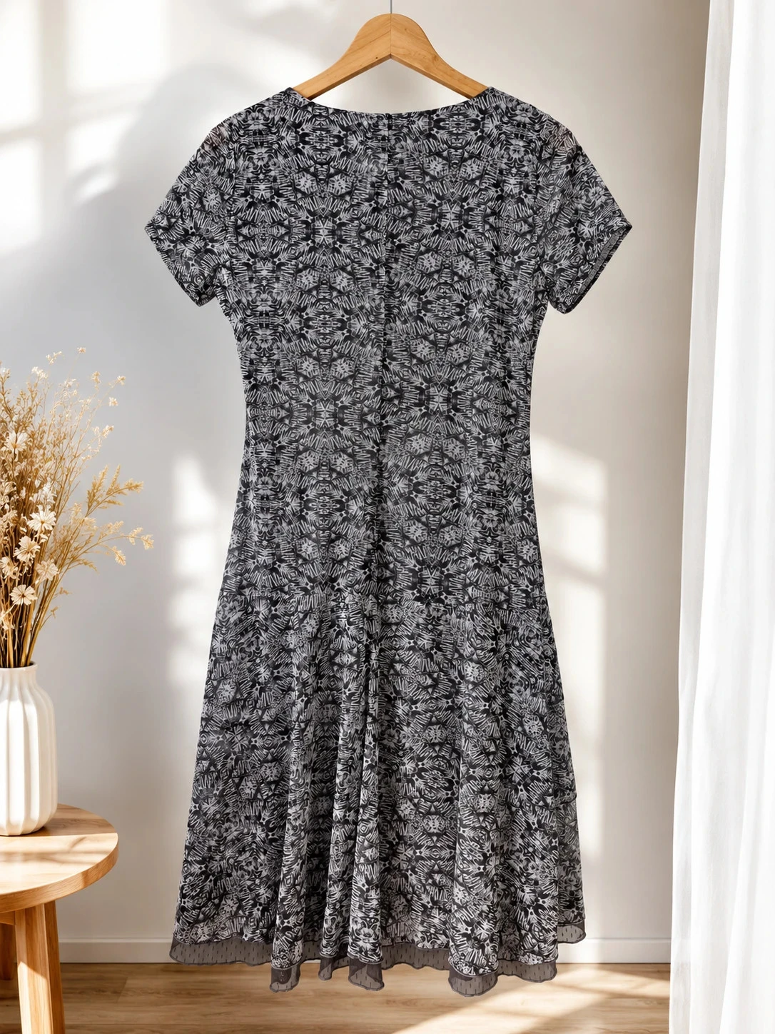 Robe fluide imprimée noir & gris Armand Thiery - Taille 40 ( – photo 2
